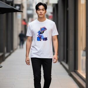 VINTAGE UnisexArt Tee Wind Surfing Jim Dewitt Oneita Short Sleeve Shirt-Size XXL